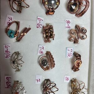 Artisan Copper Wire Ring with Turquoise Accent - Handcrafted Women’s Ring